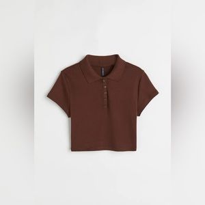 Brown Cropped Shirt | H&M